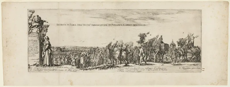 Plate One, from Entrance of the Ambassador of Poland into Rome Wall Art by Stefano della Bella - High-Resolution Digital Print