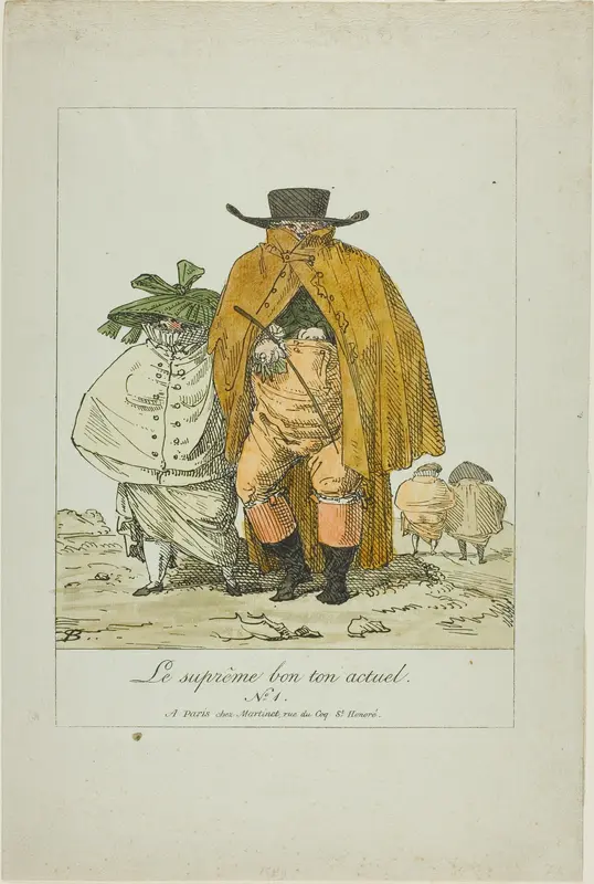 Plate One from The Supreme Current Fashion Wall Art by Pierre Nolasque Bergeret - High-Resolution Digital Print