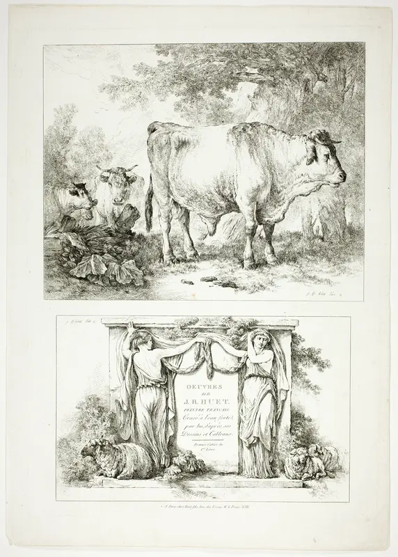 Plate One of 38 from Oeuvres de J. B. Huet Wall Art by Jean Baptiste Huet - High-Resolution Digital Print