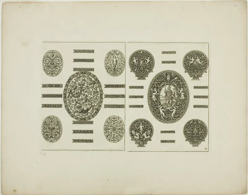 Plate Seven, from Book of Ornament Wall Art by Simon Gribelin, II - High-Resolution Digital Print