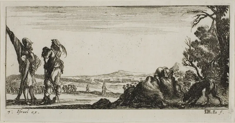 Plate Seven from Drawings of Several Movements by Soldiers Wall Art by Stefano della Bella - High-Resolution Digital Print