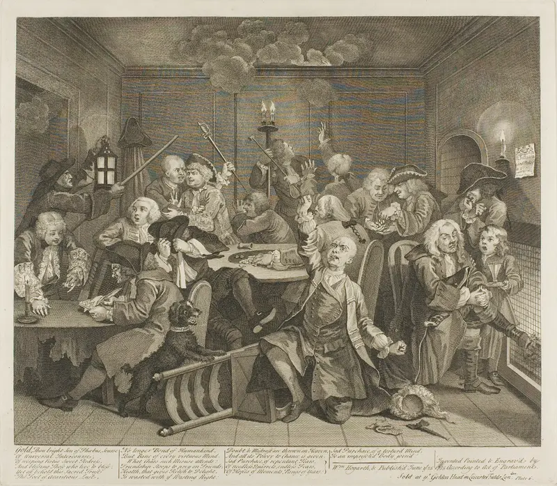 Plate Six, from A Rake's Progress Wall Art by William Hogarth - High-Resolution Digital Print