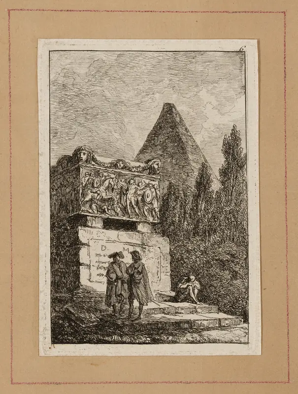 Plate Six from Evenings in Rome Wall Art by Hubert Robert - High-Resolution Digital Print