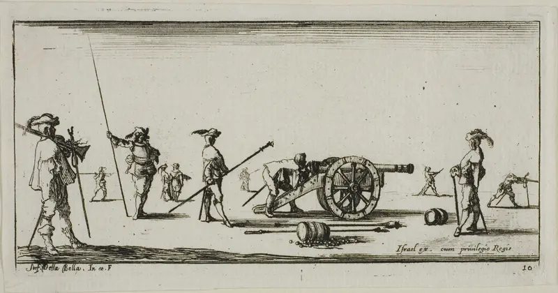 Plate Ten from Drawings of Several Movements by Soldiers Wall Art by Stefano della Bella - High-Resolution Digital Print