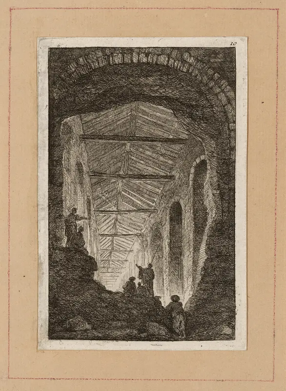 Plate Ten from Evenings in Rome Wall Art by Hubert Robert - High-Resolution Digital Print