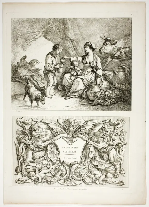 Plate Thirteen of 38 from Oeuvres de J. B. Huet Wall Art by Jean Baptiste Huet - High-Resolution Digital Print