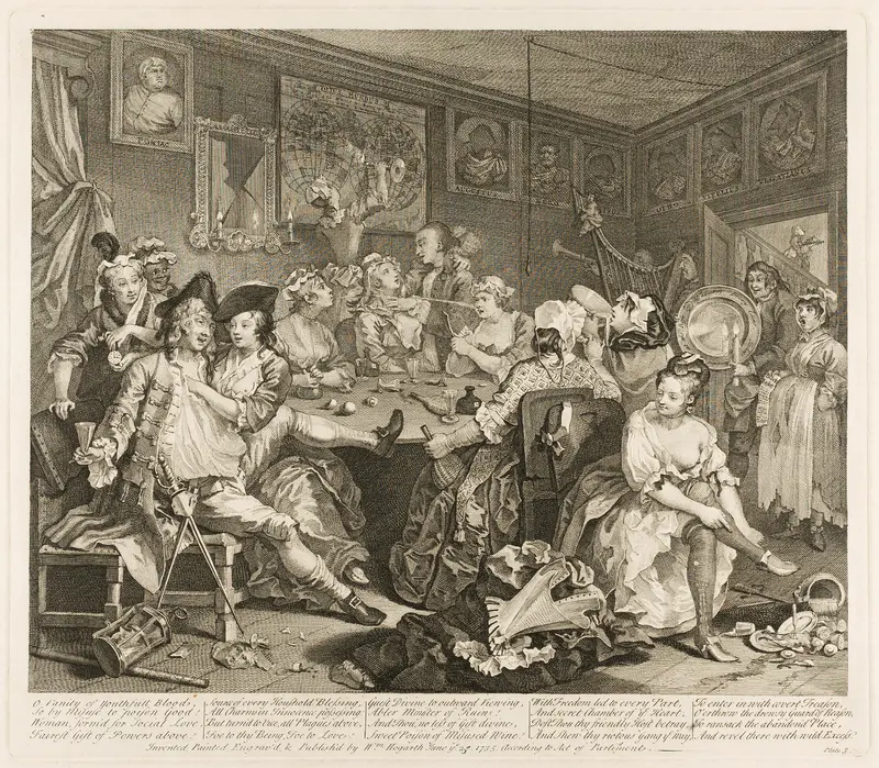 Plate Three, from A Rake's Progress Wall Art by William Hogarth - High-Resolution Digital Print