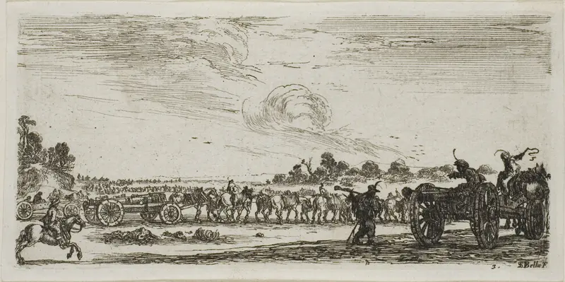 Plate Three from Drawings of Several Movements by Soldiers Wall Art by Stefano della Bella - High-Resolution Digital Print