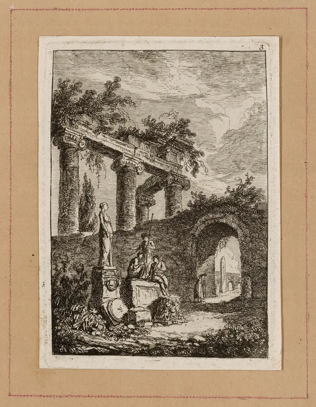 Plate Three from Evenings in Rome Wall Art by Hubert Robert - High-Resolution Digital Print