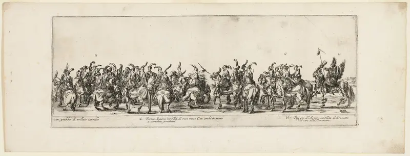 Plate Two, from Entrance of the Ambassador of Poland into Rome Wall Art by Stefano della Bella - High-Resolution Digital Print