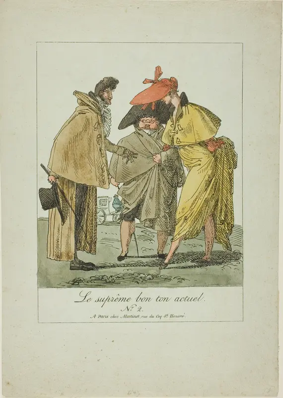 Plate Two from The Supreme Current Fashion Wall Art by Pierre Nolasque Bergeret - High-Resolution Digital Print