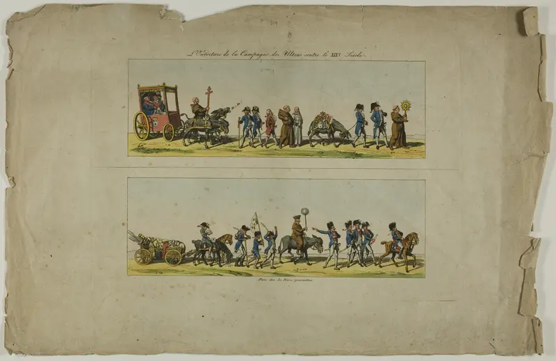 Plates One and Two, from L'Ouverture de la Campagne des Ultras contre la XIXe siecle Wall Art by Unknown artist - High-Resolution Digital Print