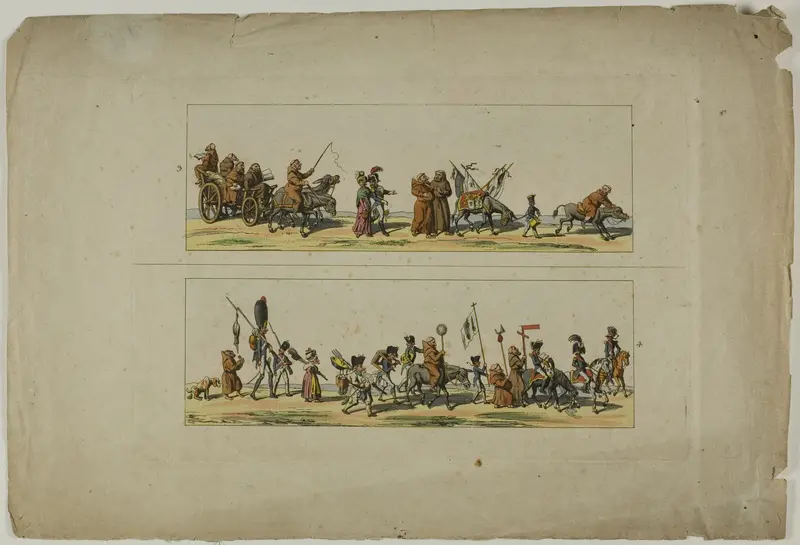 Plates Three and Four, from L'Ouverture de la Campagne des Ultras contre la XIXe siecle Wall Art by Unknown artist - High-Resolution Digital Print