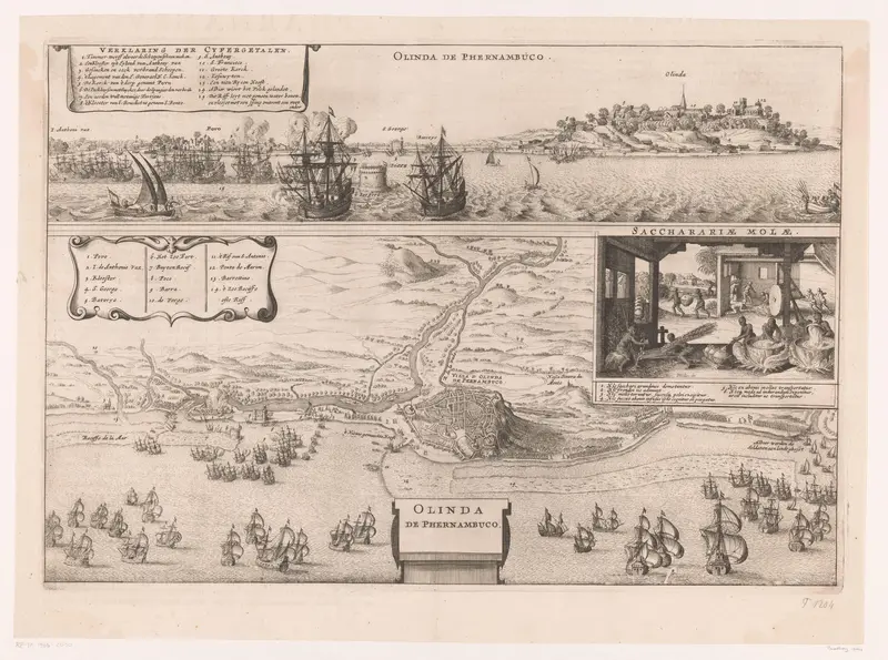 Plattegrond en gezicht op Olinda Wall Art by Johannes Janssonius - High-Resolution Digital Print