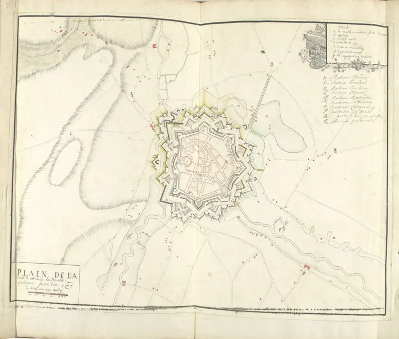 Plattegrond van Ath met inundaties, 1707 Wall Art by Unknown - High-Resolution Digital Print