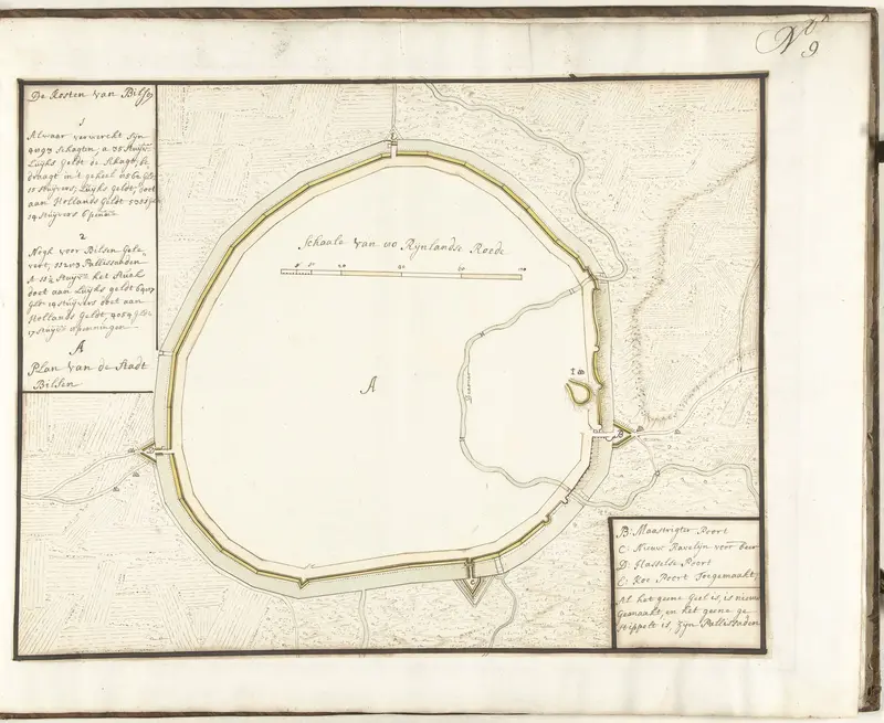 Plattegrond van Bilsen, ca. 1701-1715 Wall Art by Samuel Du Ry de Champdoré - High-Resolution Digital Print