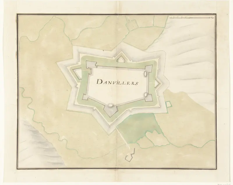 Plattegrond van Damvillers, 1637 Wall Art by anonymous - High-Resolution Digital Print