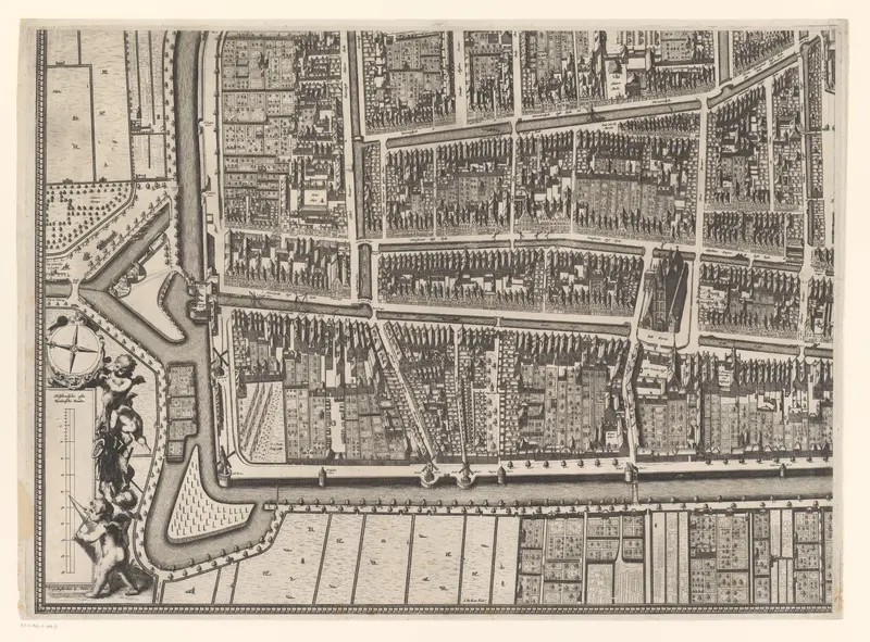 Plattegrond van de Kaart Figuratief van Delft (deel linksonder) Wall Art by Thomas van der Wilt - High-Resolution Digital Print