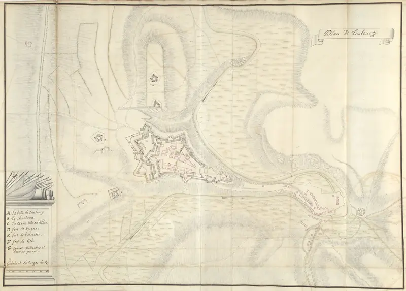 Plattegrond van de stad Limbourg, ca. 1701-1715 Wall Art by Samuel Du Ry de Champdoré - High-Resolution Digital Print
