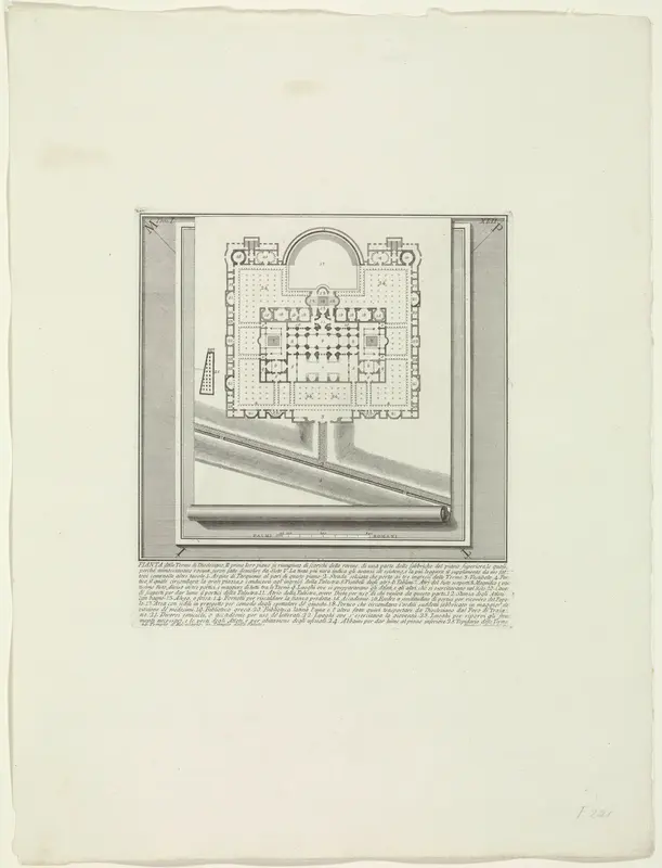 Plattegrond van de Thermen van Diocletianus te Rome Wall Art by Unknown - High-Resolution Digital Print