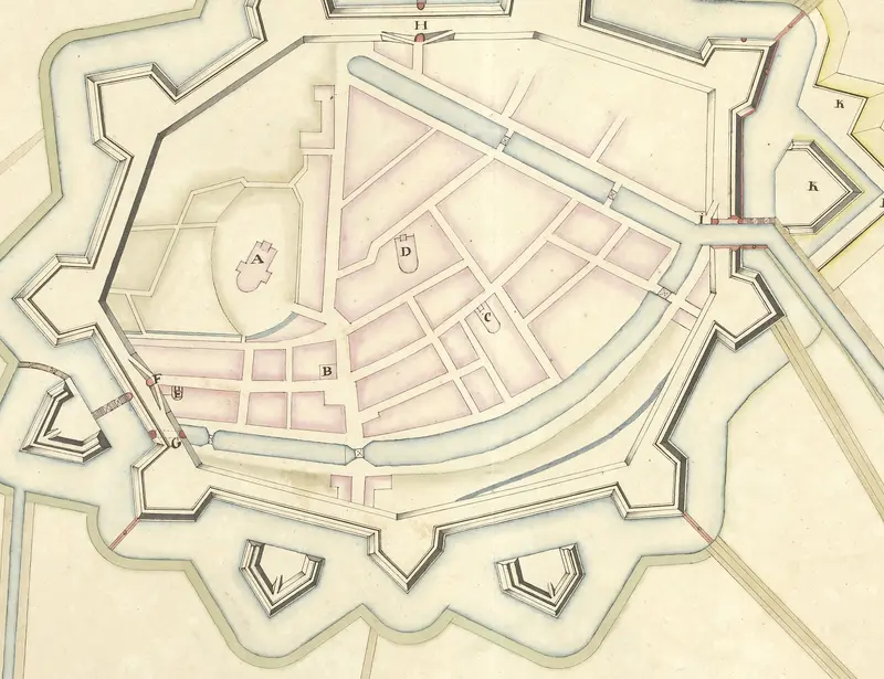Plattegrond van Den Briel, ca. 1701-1715 Wall Art by Samuel Du Ry de Champdoré - High-Resolution Digital Print