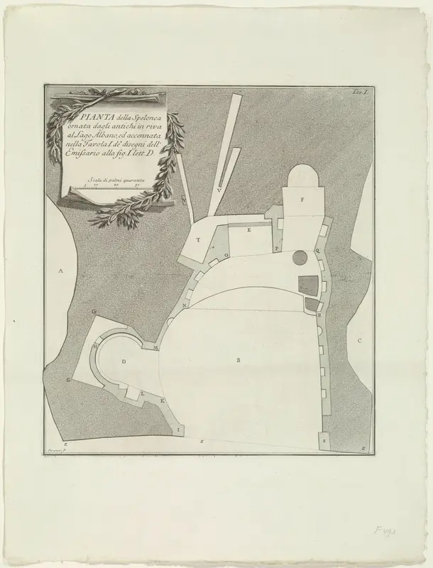 Plattegrond van een grot bij het Meer van Albano Wall Art by Unknown - High-Resolution Digital Print