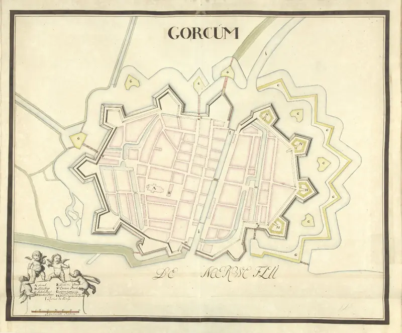 Plattegrond van Gorinchem, ca. 1701-1715 Wall Art by Samuel Du Ry de Champdoré - High-Resolution Digital Print