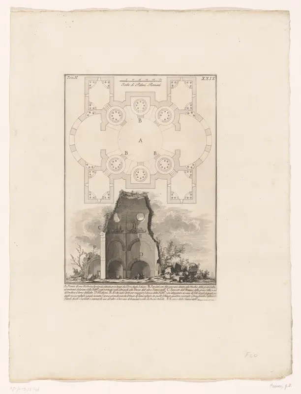 Plattegrond van grafkamers en de Torre degli Schiavi Wall Art by Unknown - High-Resolution Digital Print