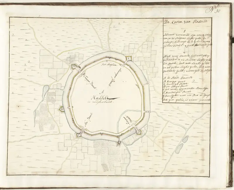 Plattegrond van Hasselt, ca. 1701-1715 Wall Art by Samuel Du Ry de Champdoré - High-Resolution Digital Print