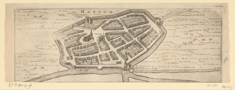 Plattegrond van Hattem Wall Art by Jacob van Biesen - High-Resolution Digital Print