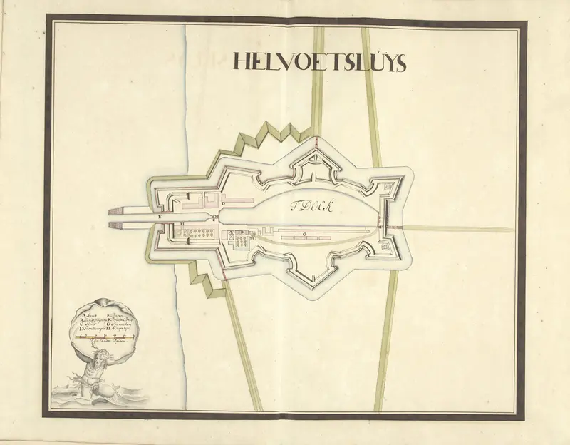 Plattegrond van Hellevoetsluis, ca. 1701-1715 Wall Art by Samuel Du Ry de Champdoré - High-Resolution Digital Print