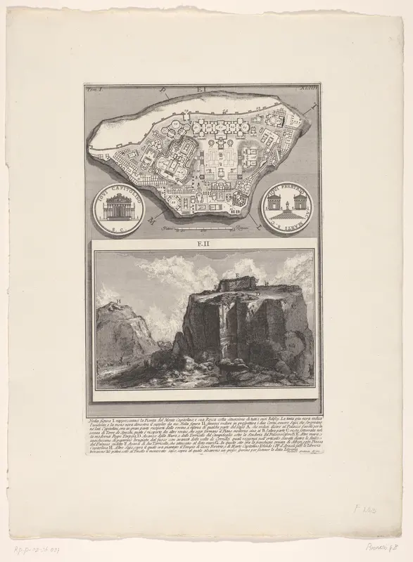Plattegrond van het Capitool te Rome en twee rotsen Wall Art by Unknown - High-Resolution Digital Print