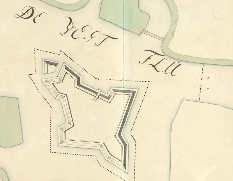 Plattegrond van het Fort bij Hinderdam, ca. 1701-1715 Wall Art by Samuel Du Ry de Champdoré - High-Resolution Digital Print