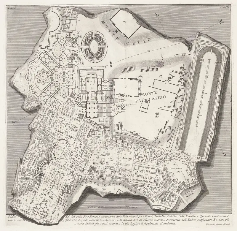 Plattegrond van het Forum Romanum Wall Art by Unknown - High-Resolution Digital Print