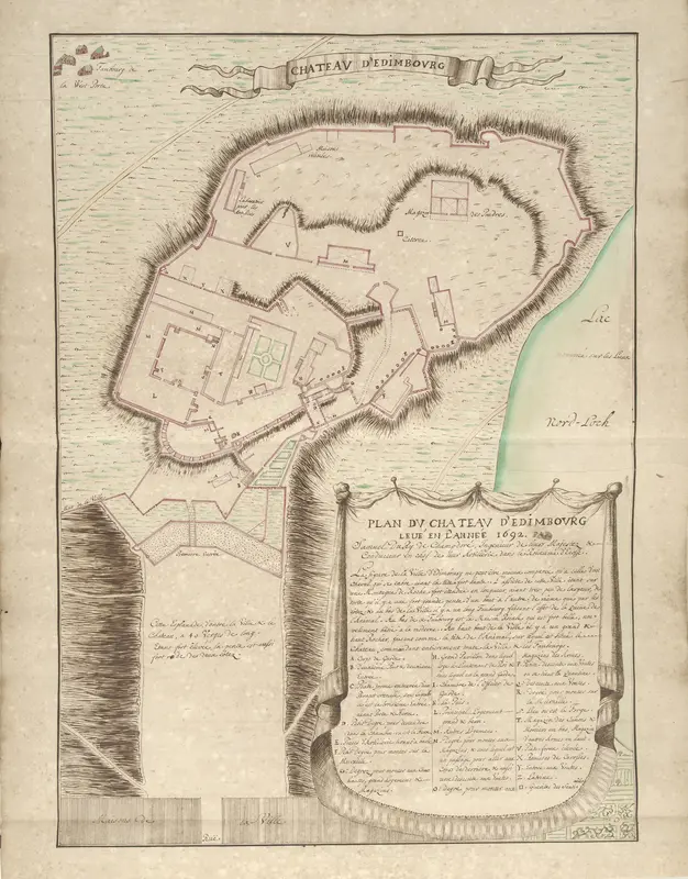 Plattegrond van het kasteel van Edinburgh, 1692 Wall Art by Unknown - High-Resolution Digital Print