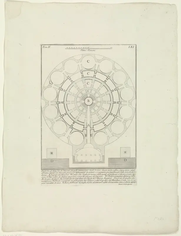 Plattegrond van het Mausoleum van Augustus te Rome Wall Art by Unknown - High-Resolution Digital Print
