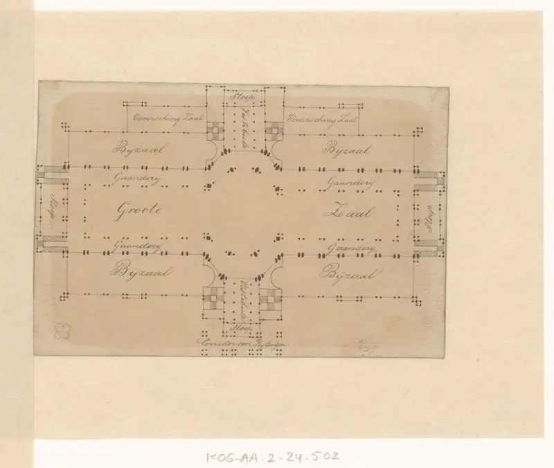 Plattegrond van het Paleis voor Volksvlijt Wall Art by Willem Hekking jr. - High-Resolution Digital Print