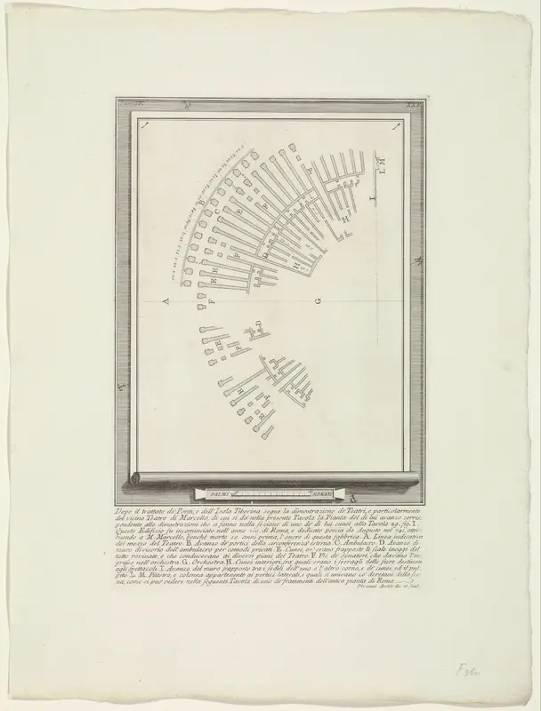 Plattegrond van het Theater van Marcellus te Rome Wall Art by Unknown - High-Resolution Digital Print