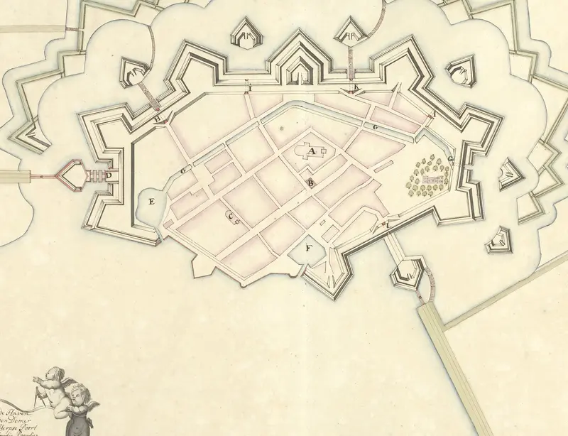Plattegrond van Heusden, ca. 1701-1715 Wall Art by Samuel Du Ry de Champdoré - High-Resolution Digital Print