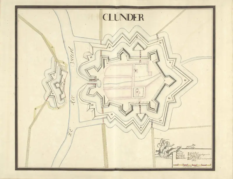 Plattegrond van Klundert, ca. 1701-1715 Wall Art by Samuel Du Ry de Champdoré - High-Resolution Digital Print
