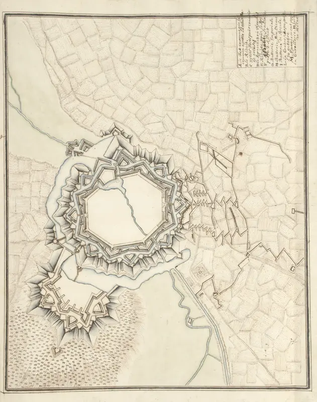 Plattegrond van Landau, ca. 1701-1715 Wall Art by Samuel Du Ry de Champdoré - High-Resolution Digital Print