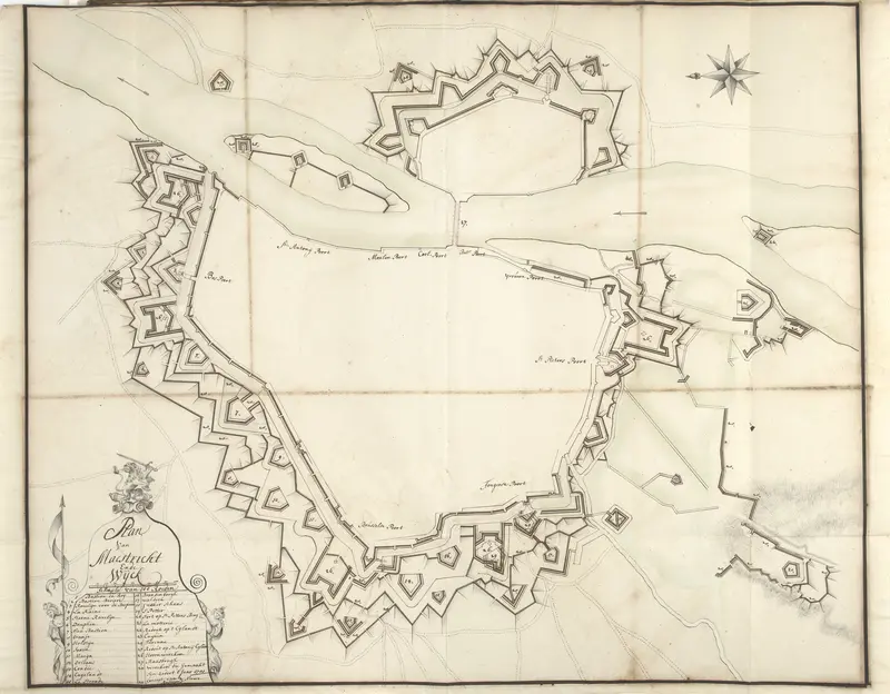 Plattegrond van Maastricht, ca. 1701-1715 Wall Art by Samuel Du Ry de Champdoré - High-Resolution Digital Print
