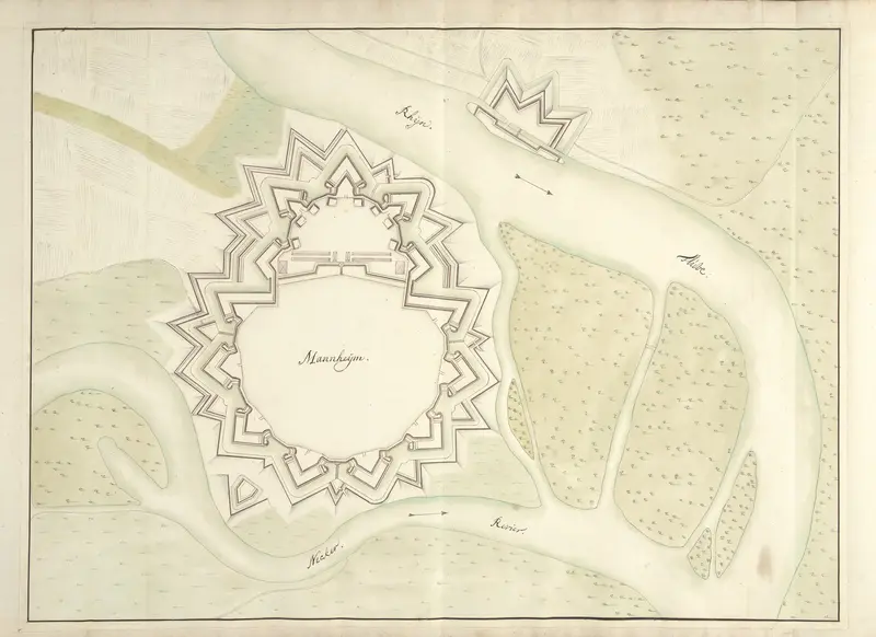 Plattegrond van Mannheim, ca. 1701-1715 Wall Art by Samuel Du Ry de Champdoré - High-Resolution Digital Print