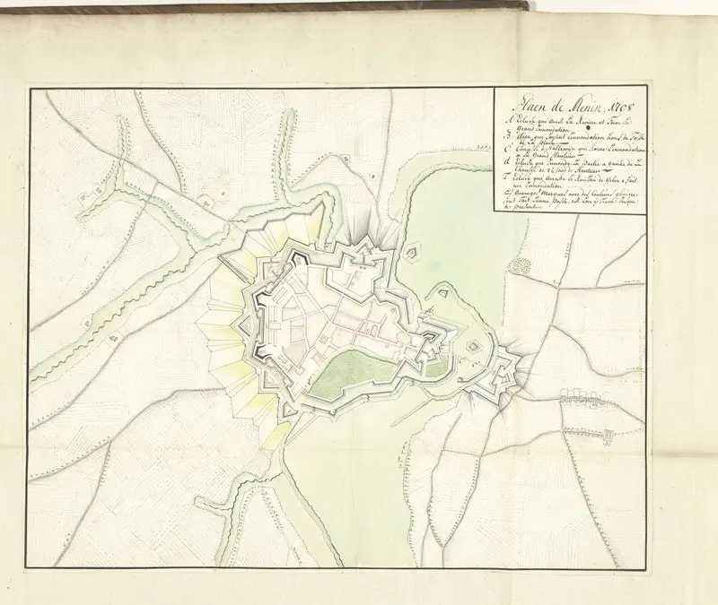Plattegrond van Menen, 1708 Wall Art by Samuel Du Ry de Champdoré - High-Resolution Digital Print