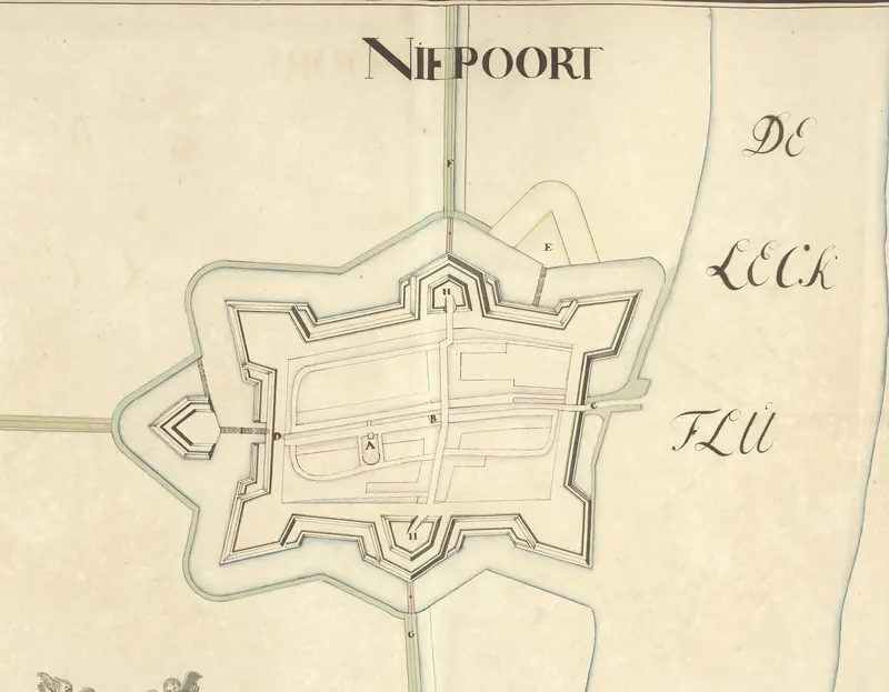 Plattegrond van Nieuwpoort (aan de Lek), ca. 1701-1715 Wall Art by Samuel Du Ry de Champdoré - High-Resolution Digital Print