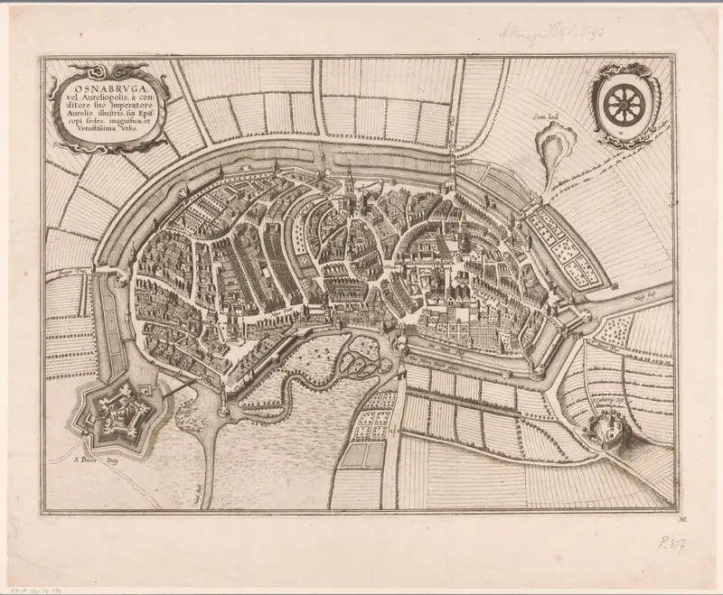 Plattegrond van Osnabrück Wall Art by Wenceslaus Hollar - High-Resolution Digital Print