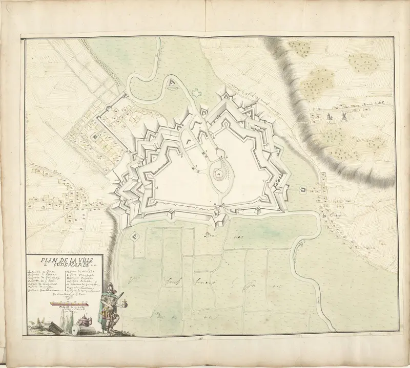Plattegrond van Oudenaarde, 1707 Wall Art by Samuel Du Ry de Champdoré - High-Resolution Digital Print