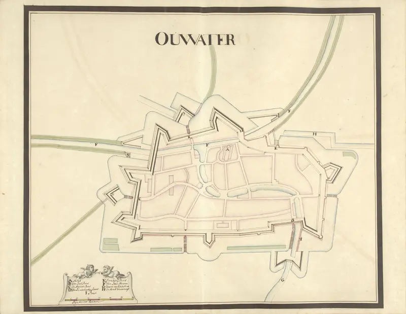 Plattegrond van Oudewater, ca. 1701-1715 Wall Art by Samuel Du Ry de Champdoré - High-Resolution Digital Print