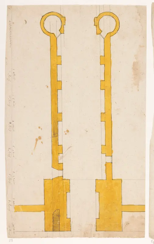 Plattegrond van poort of poortgebouw Wall Art by Jan Brandes - High-Resolution Digital Print