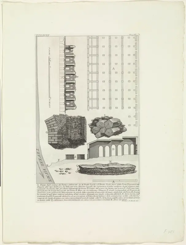 Plattegrond van restanten van de Porticus Aemilia te Rome Wall Art by Unknown - High-Resolution Digital Print